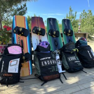 Rent your water sports equipment to practice Kitesurfing, Wing, Foil with KiteVoodoo on the best kitesurfing spot with sandy beach in Portugal with perfect air temperature