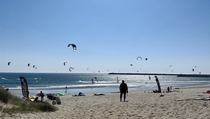Meilleure température de l'air, température de l'eau, direction du vent, meilleur spot de kitesurf au Portugal près de Porto, Viana do Castelo, praia do Cabedelo, école de kitesurf - KiteVoodoo